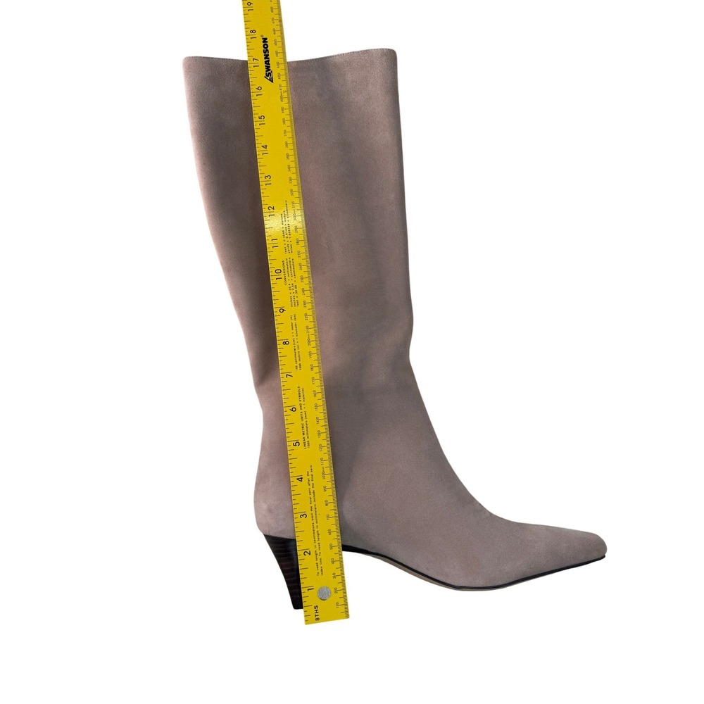 Ann Taylor Taupe Faux Suede Knee High Boots Genuine Leather Sole Kitten Heel 8M - Picture 8 of 9